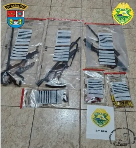 ROTAM apreende quatro armas após denúncia de ameaças no interior de General Carneiro