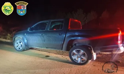 Polícia Militar recupera caminhonete roubada após perseguição na BR-153