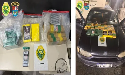 Mulher é presa transportando mais de 14 quilos de drogas em União da Vitória